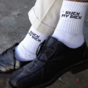 Men's Simple Casual White Letter Cotton Sock